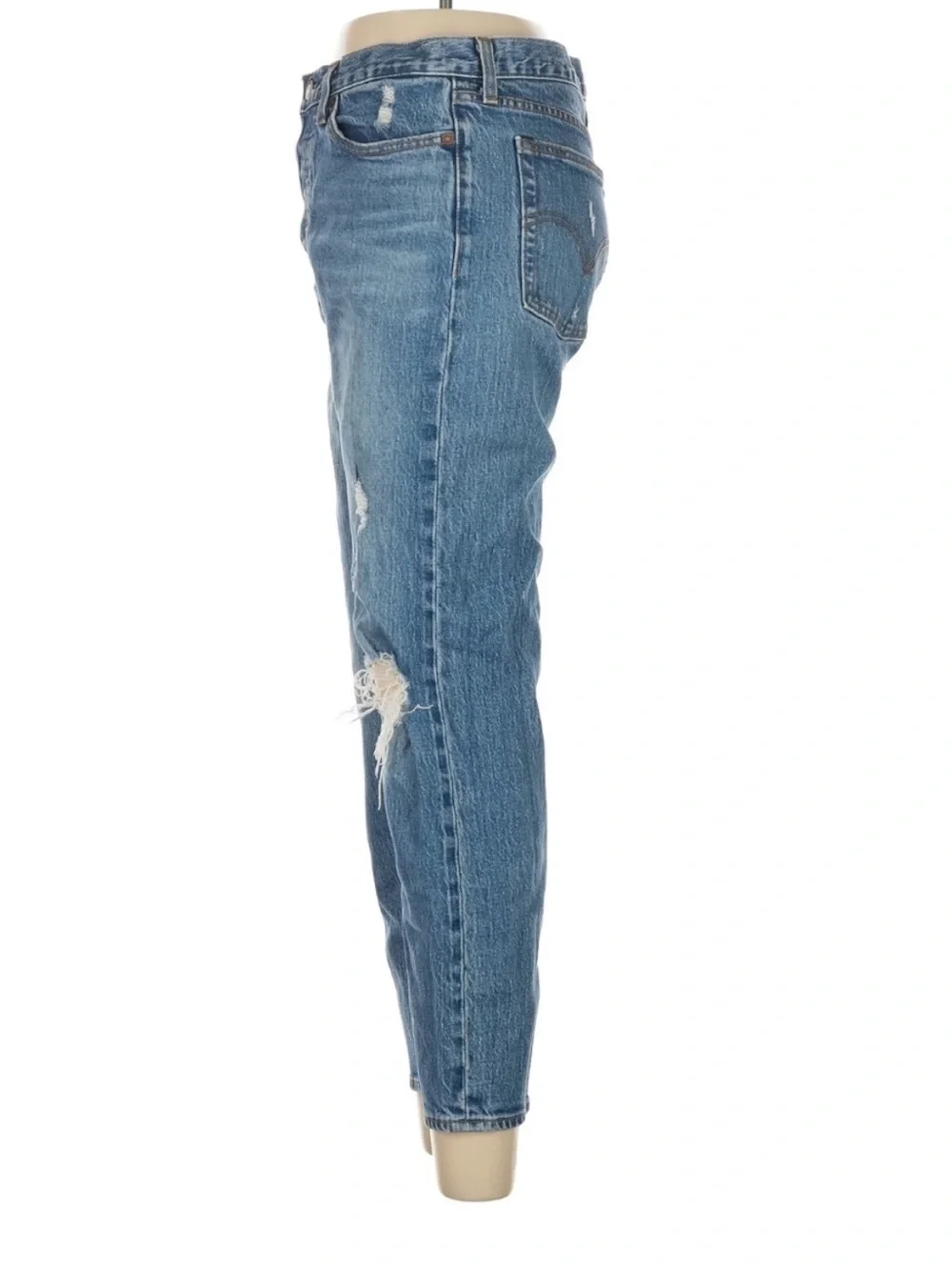 Levi’s Wedgie Fit Jeans Distressed Light Wash Straight Leg 28